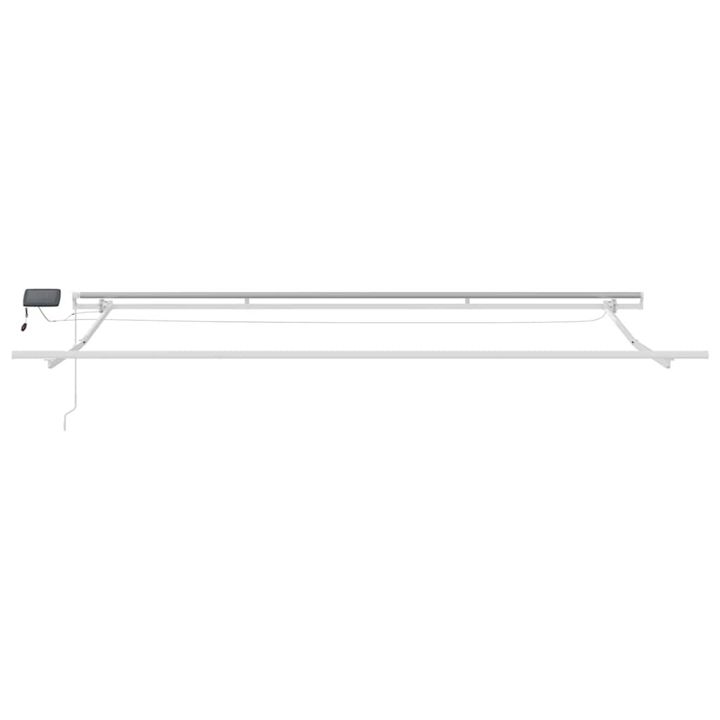 markise med LED-lys 450x300 cm manuel betjening brun