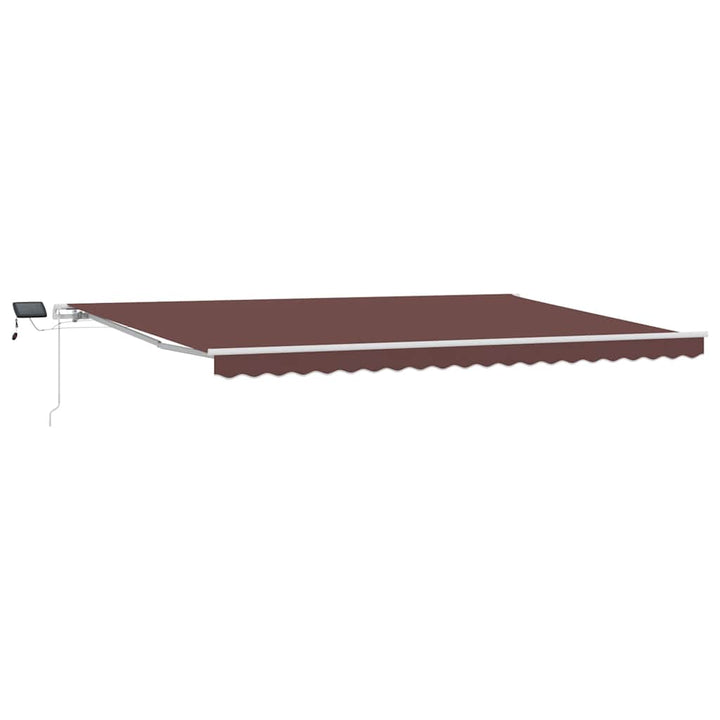 markise med LED-lys 500x300 cm automatisk betjening brun