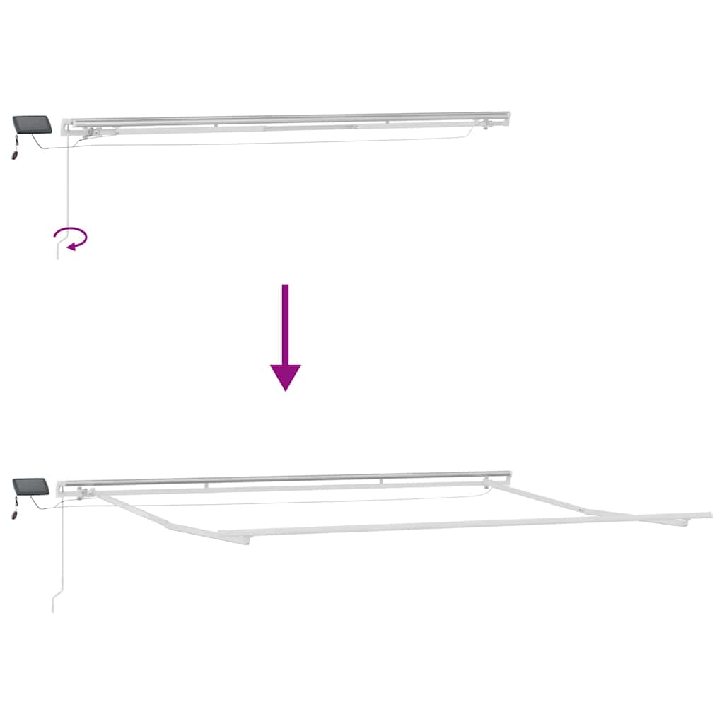 markise med LED-lys 500x300 cm automatisk betjening brun