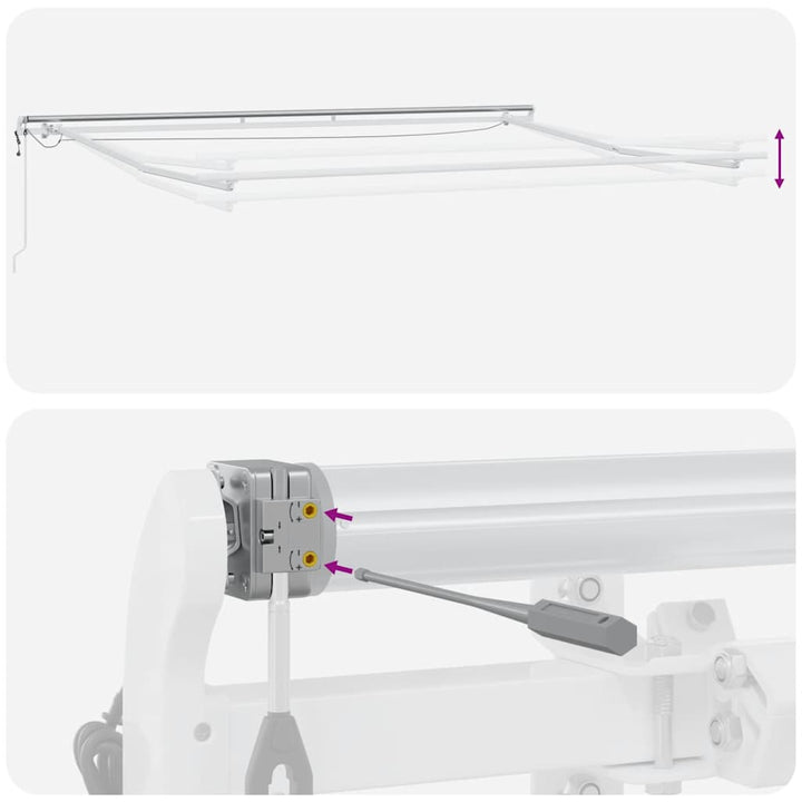 markise med LED-lys 500x300 cm automatisk betjening brun