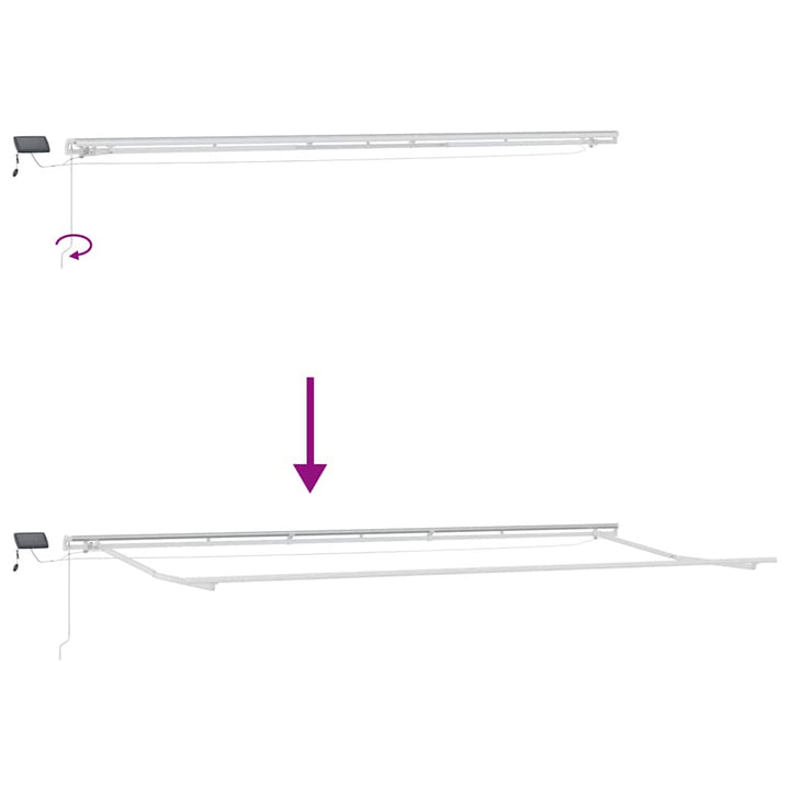 markise med LED-lys 600x300 cm automatisk betjening brun