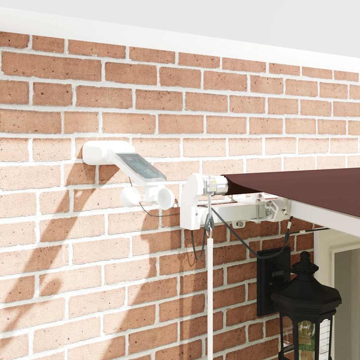 markise med LED-lys 600x300 cm automatisk betjening brun