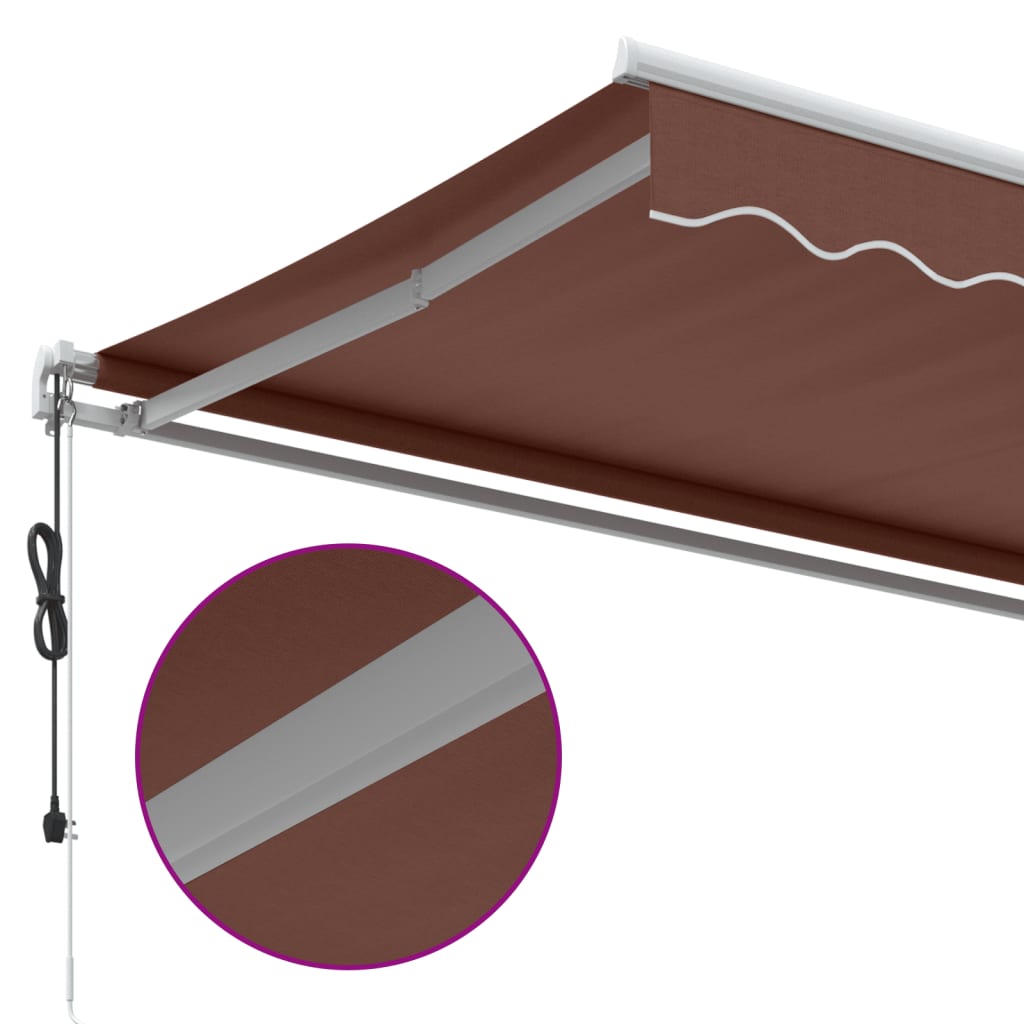 markise 450x350 cm automatisk betjening brun