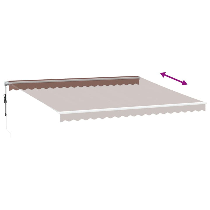 markise med LED-lys 450x350 cm automatisk betjening brun