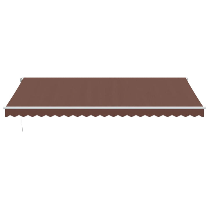 markise med LED-lys 500x350 cm automatisk betjening brun