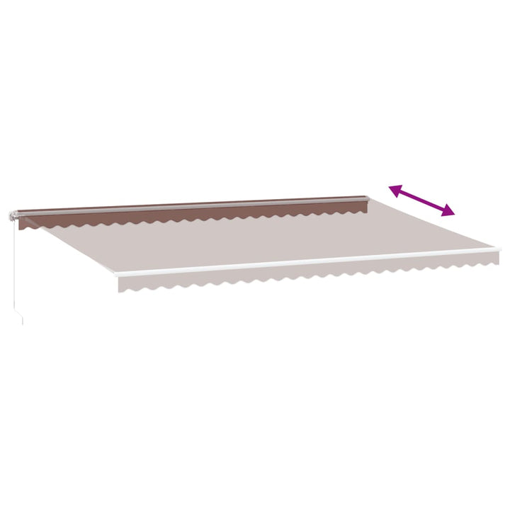 markise med LED-lys 600x350 cm manuel betjening brun