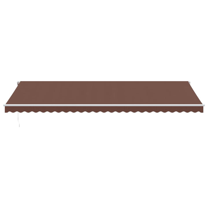 markise med LED-lys 600x350 cm automatisk betjening brun