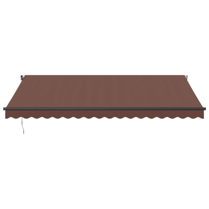 markise med LED-lys 450x350 cm automatisk betjening brun
