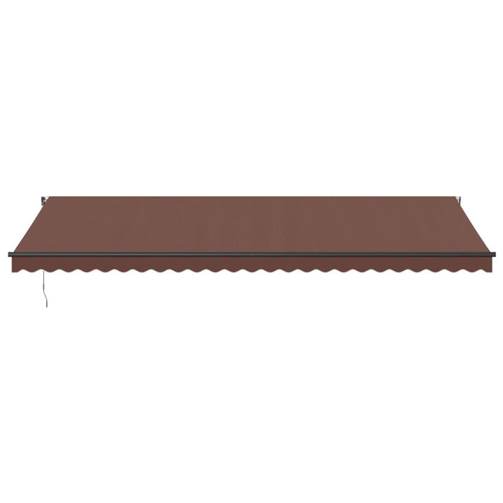 markise med LED-lys 600x350 cm automatisk betjening brun