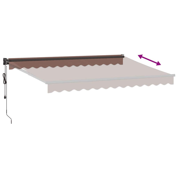 markise 350x250 cm automatisk betjening brun