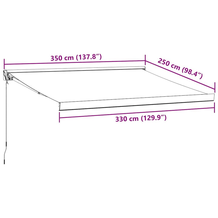 markise 350x250 cm manuel betjening brun