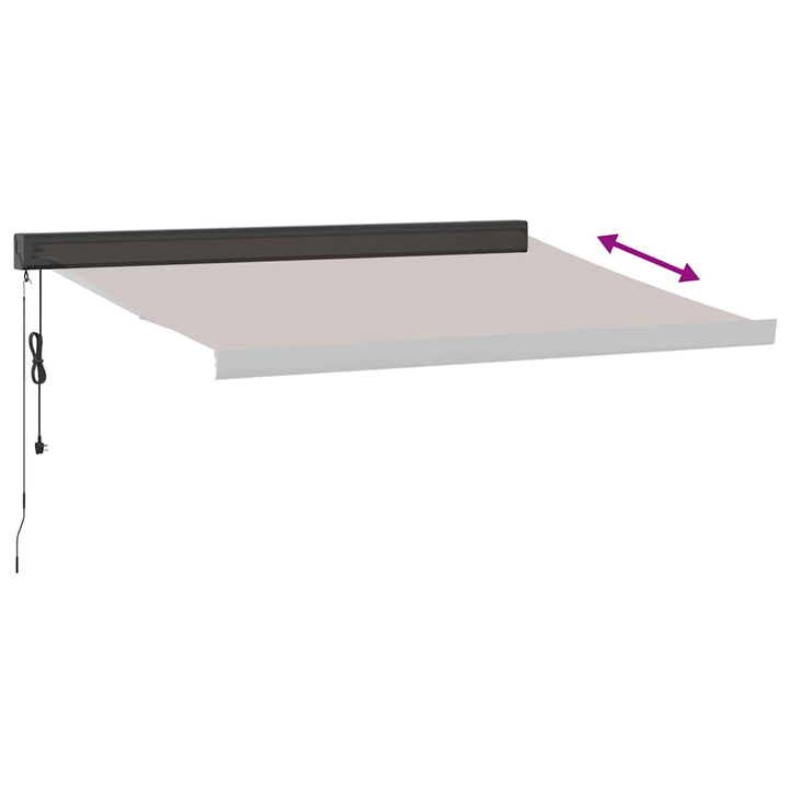 markise 350x250 cm automatisk betjening brun