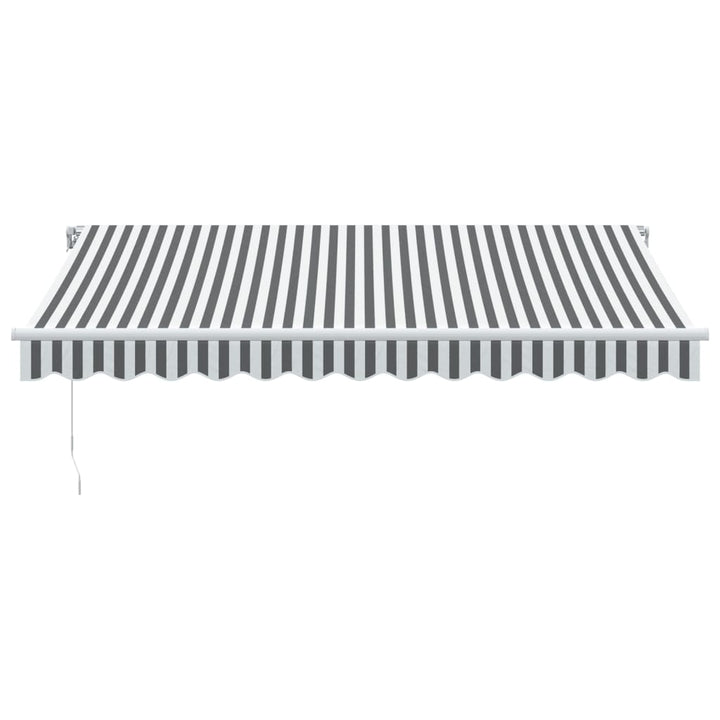 markise m. LED 350x250 cm manuel betjening antracitgrå og hvid