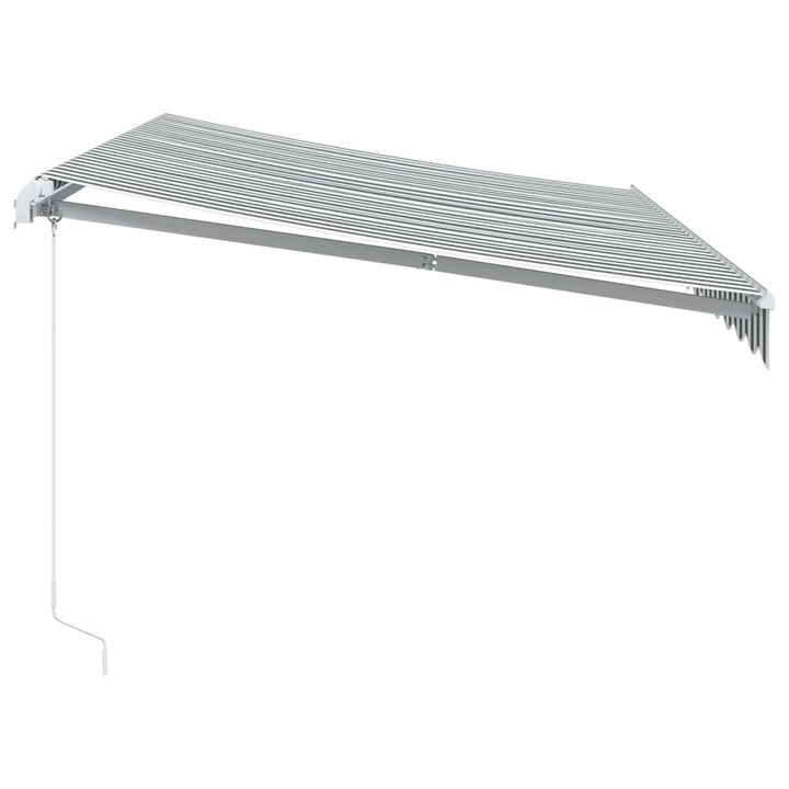 markise m. LED 350x250 cm manuel betjening antracitgrå og hvid