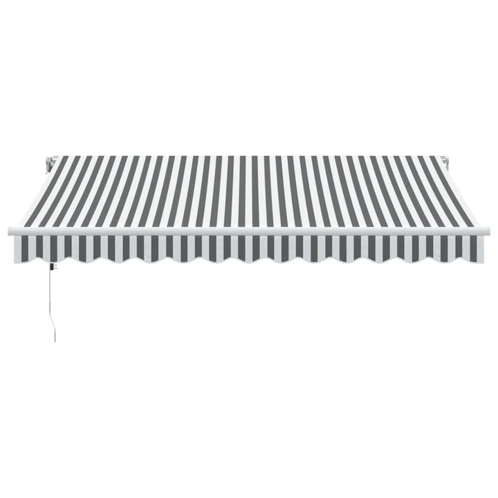 markise m. LED 350x250 cm automatisk betjening antracitgrå hvid
