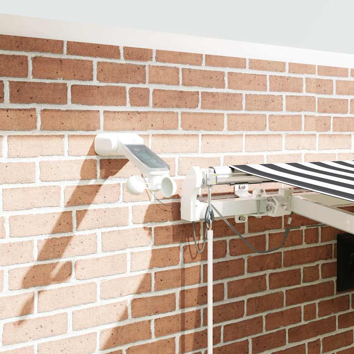 markise m. LED 450x300 cm automatisk betjening antracitgrå hvid