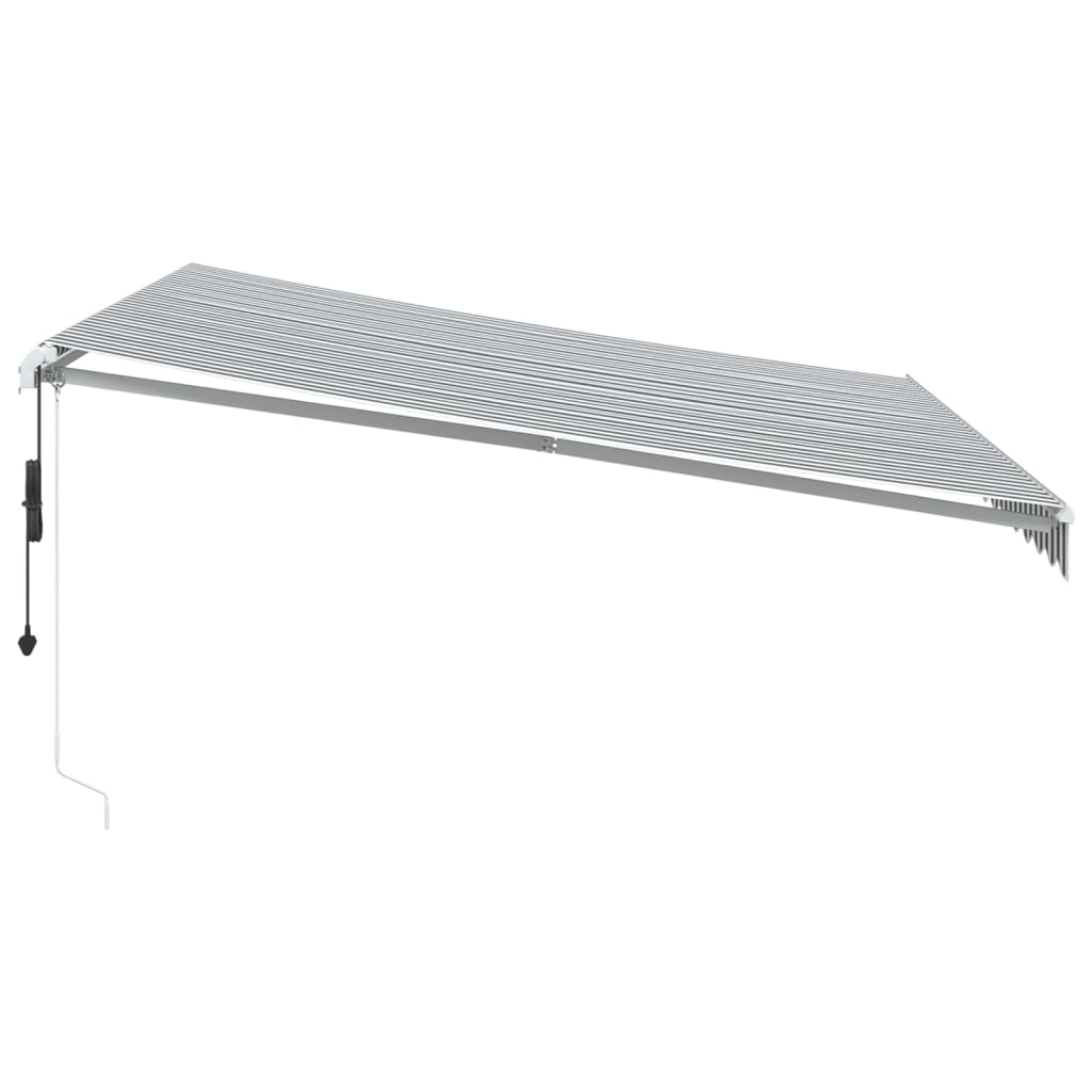 markise 400x350 cm automatisk betjening antracitgrå og hvid
