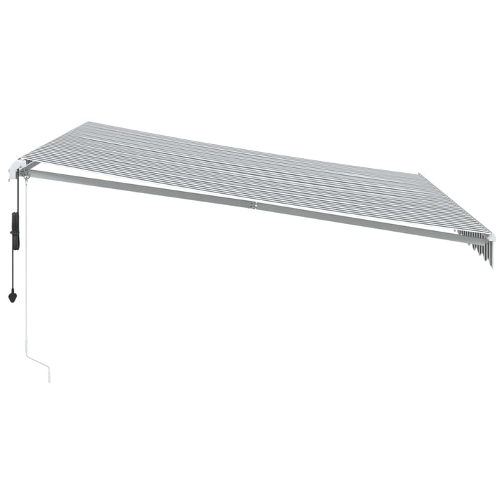 markise 400x350 cm automatisk betjening antracitgrå og hvid