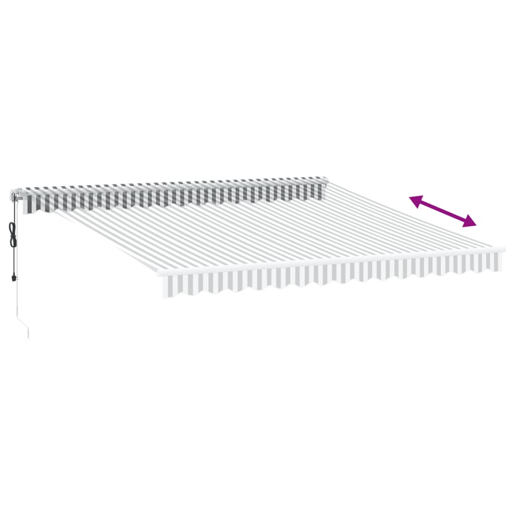 markise 400x350 cm automatisk betjening antracitgrå og hvid