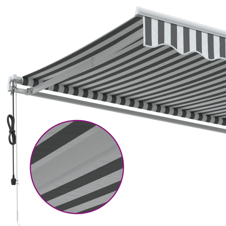 markise 400x350 cm automatisk betjening antracitgrå og hvid