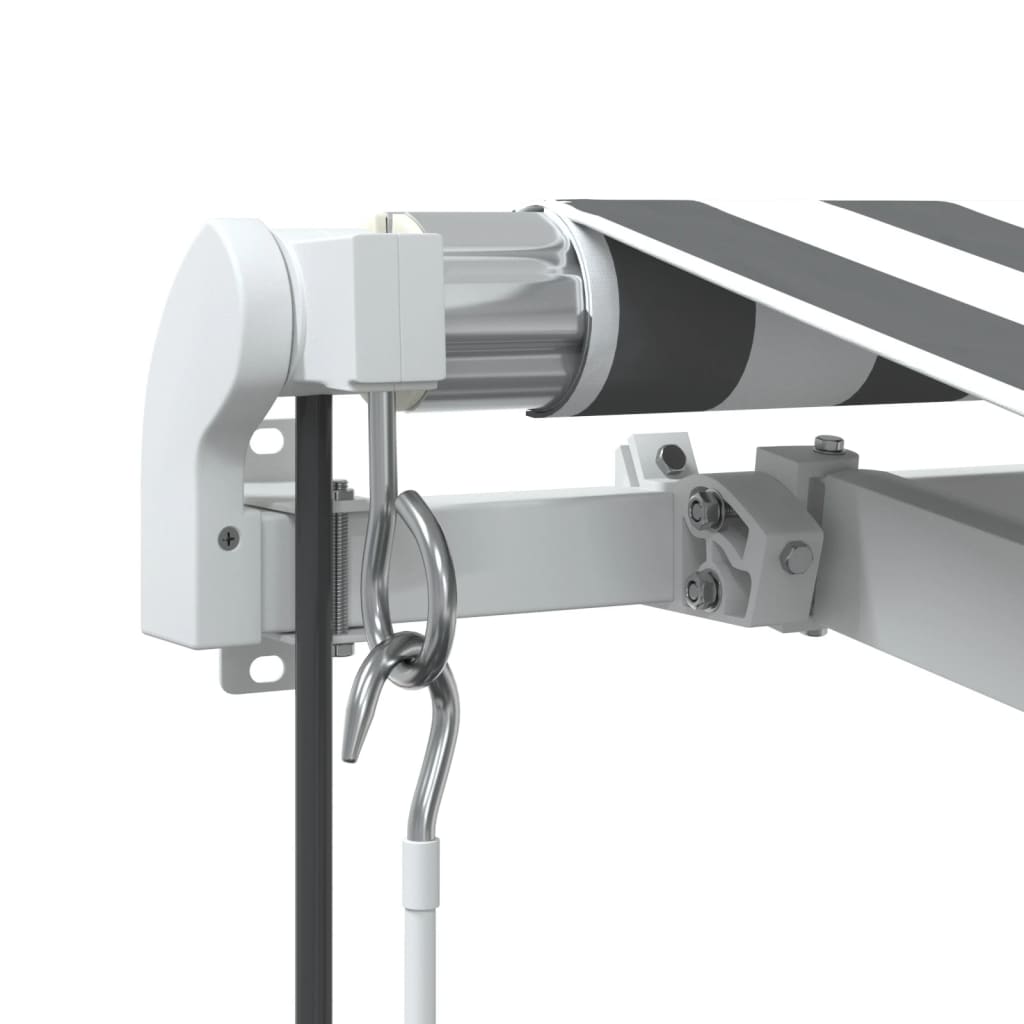 markise 400x350 cm automatisk betjening antracitgrå og hvid