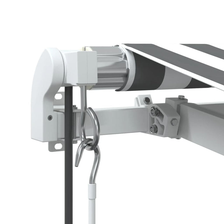 markise 400x350 cm automatisk betjening antracitgrå og hvid