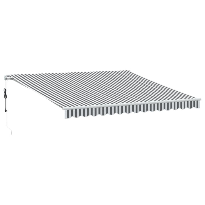 markise m. LED 400x350 cm automatisk betjening antracitgrå hvid