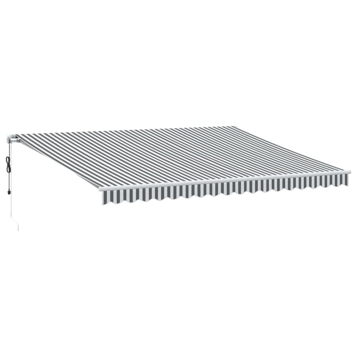 markise 450x350 cm automatisk betjening antracitgrå og hvid