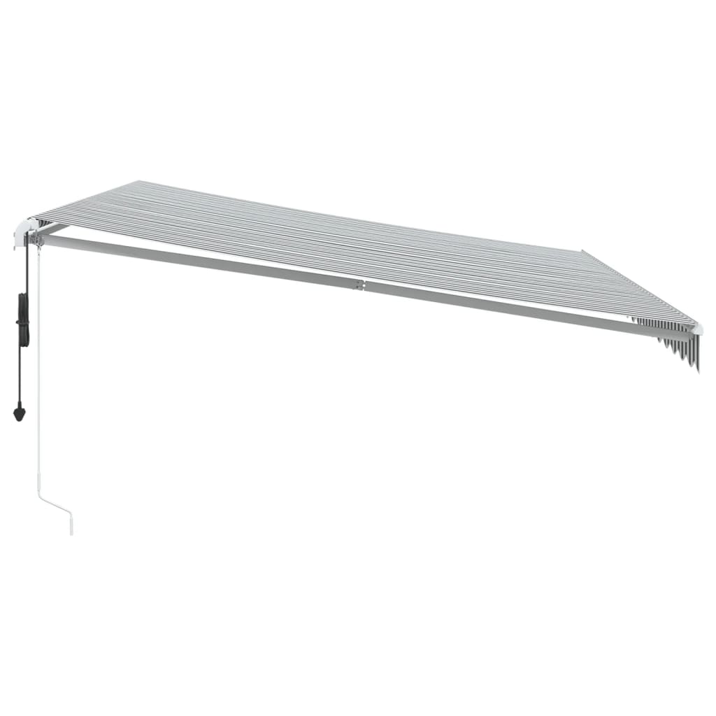 markise 450x350 cm automatisk betjening antracitgrå og hvid
