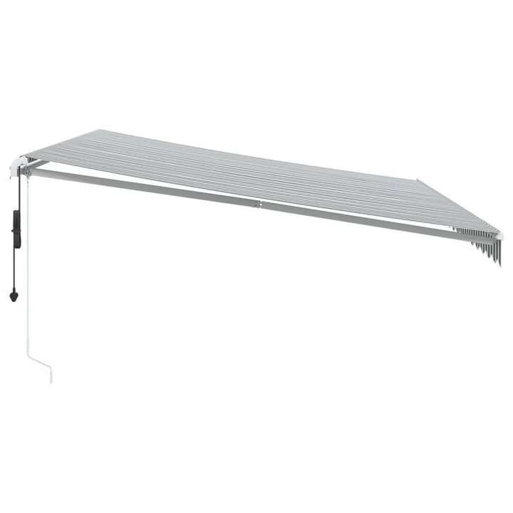 markise 450x350 cm automatisk betjening antracitgrå og hvid