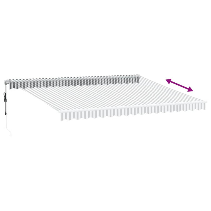 markise 450x350 cm automatisk betjening antracitgrå og hvid