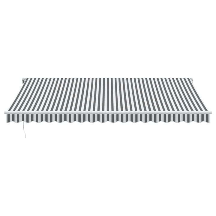 markise m. LED 450x350 cm automatisk betjening antracitgrå hvid