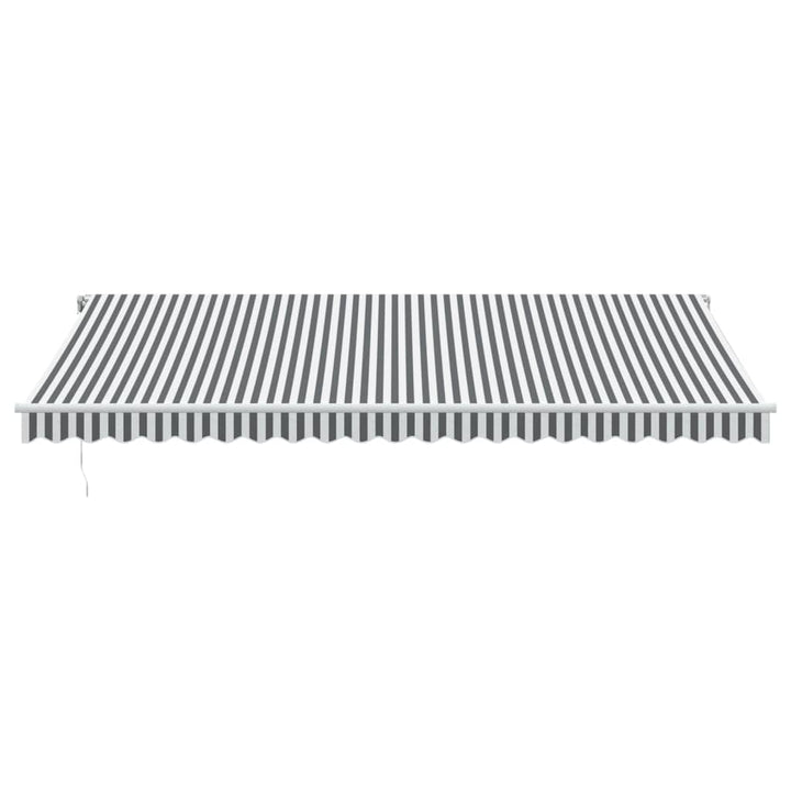 markise 500x350 cm automatisk betjening antracitgrå og hvid