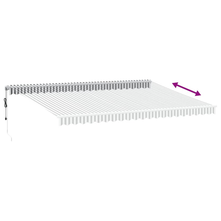 markise 500x350 cm automatisk betjening antracitgrå og hvid