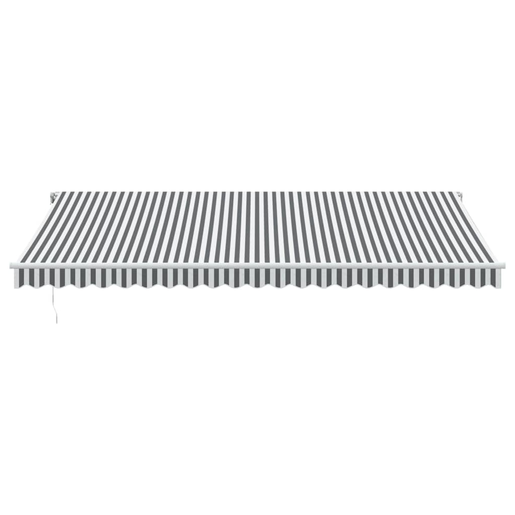 markise m. LED 500x350 cm automatisk betjening antracitgrå hvid