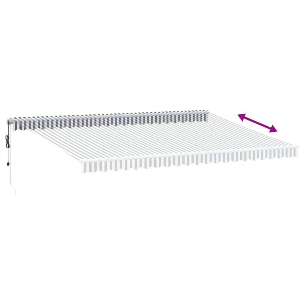markise m. LED 500x350 cm automatisk betjening antracitgrå hvid