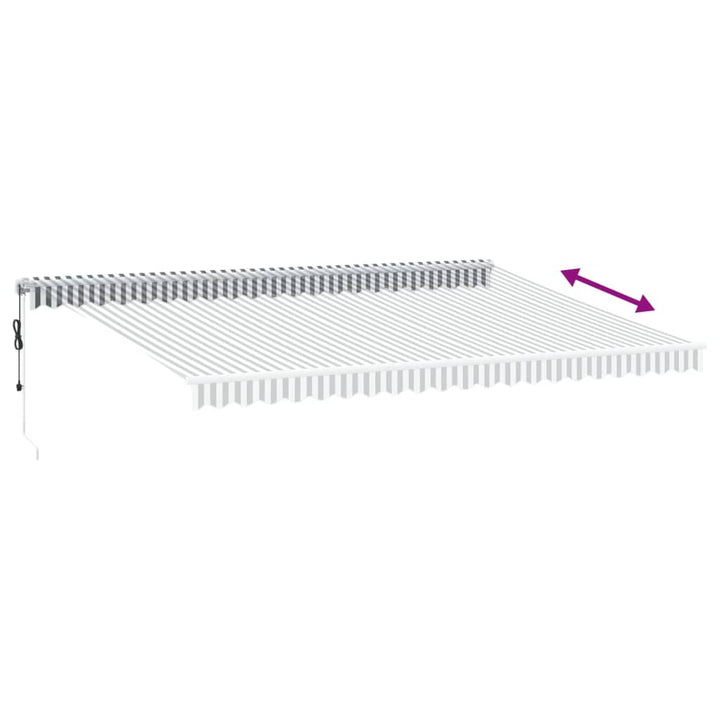markise m. LED 500x350 cm automatisk betjening antracitgrå hvid