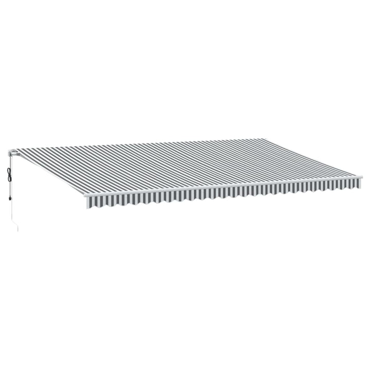 markise 600x350 cm automatisk betjening antracitgrå og hvid