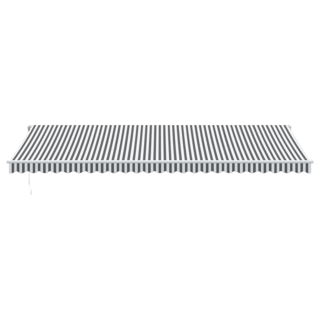 markise 600x350 cm automatisk betjening antracitgrå og hvid