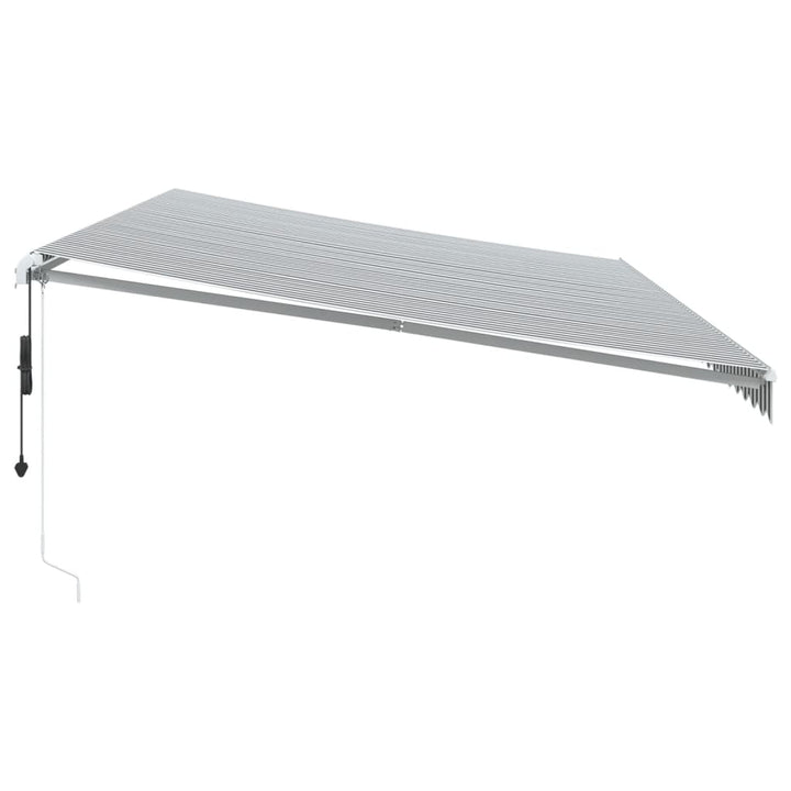markise 600x350 cm automatisk betjening antracitgrå og hvid