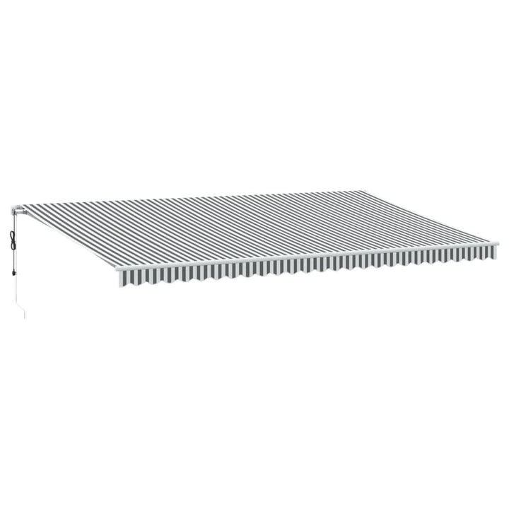markise m. LED 600x350 cm automatisk betjening antracitgrå hvid