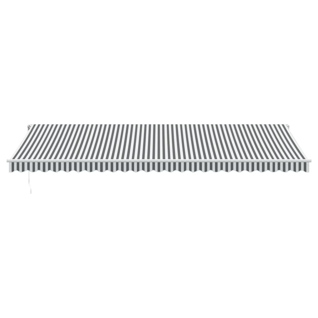 markise m. LED 600x350 cm automatisk betjening antracitgrå hvid