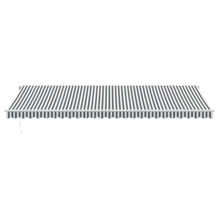 markise m. LED 600x350 cm automatisk betjening antracitgrå hvid