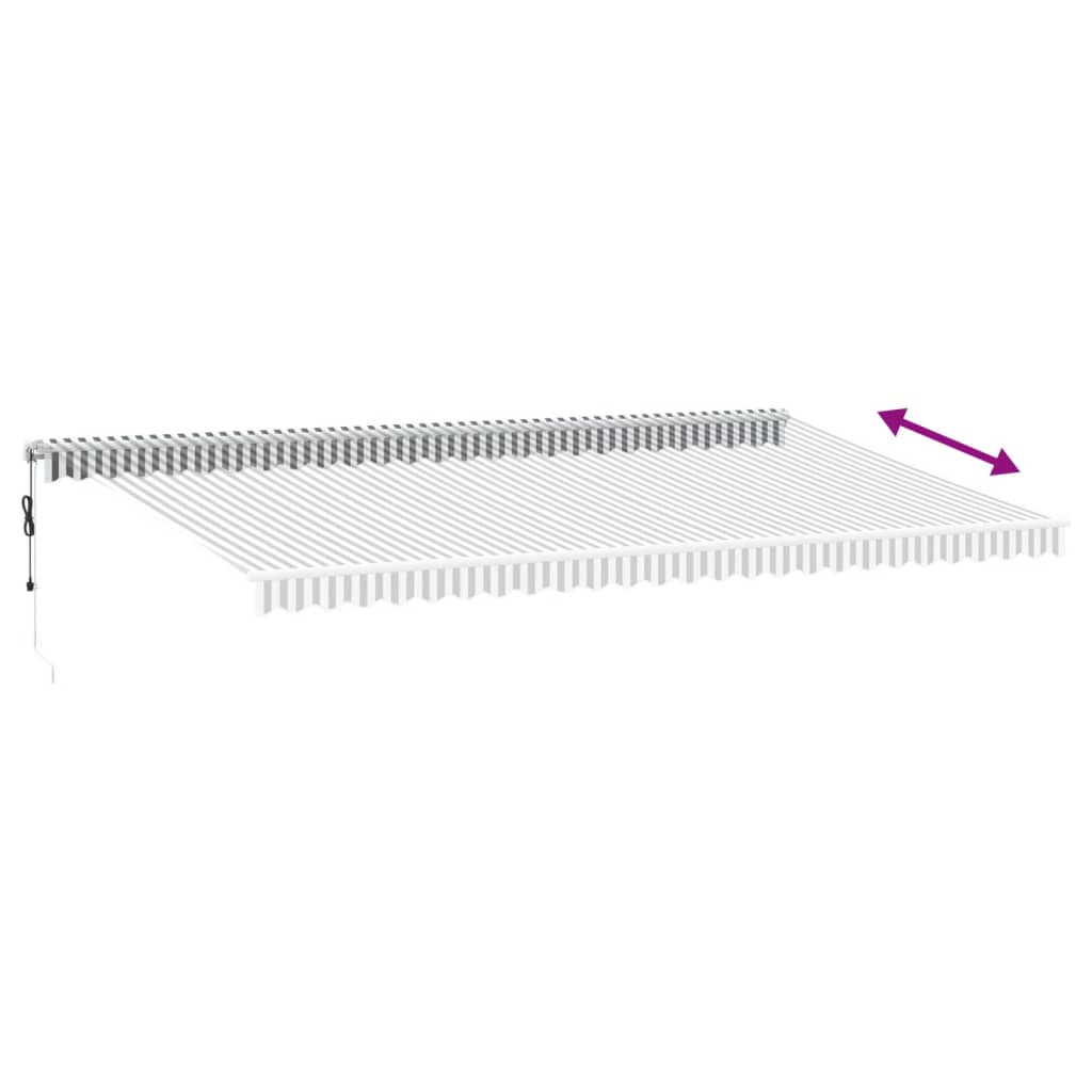 markise m. LED 600x350 cm automatisk betjening antracitgrå hvid