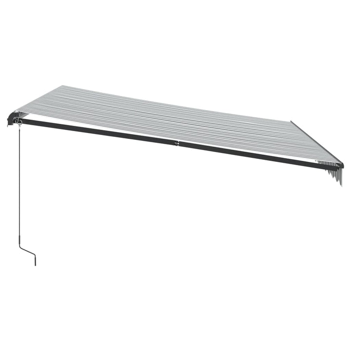markise m. LED 400x350 cm manuel betjening antracitgrå og hvid