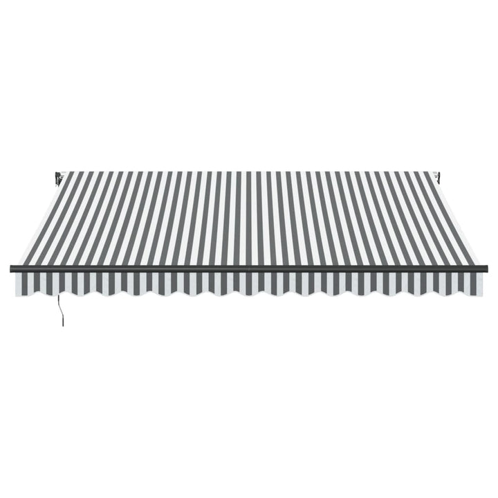 markise m. LED 400x350 cm automatisk betjening antracitgrå hvid