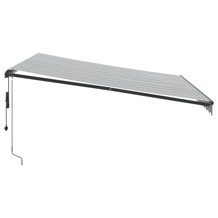 markise m. LED 400x350 cm automatisk betjening antracitgrå hvid