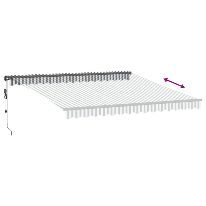 markise m. LED 400x350 cm automatisk betjening antracitgrå hvid