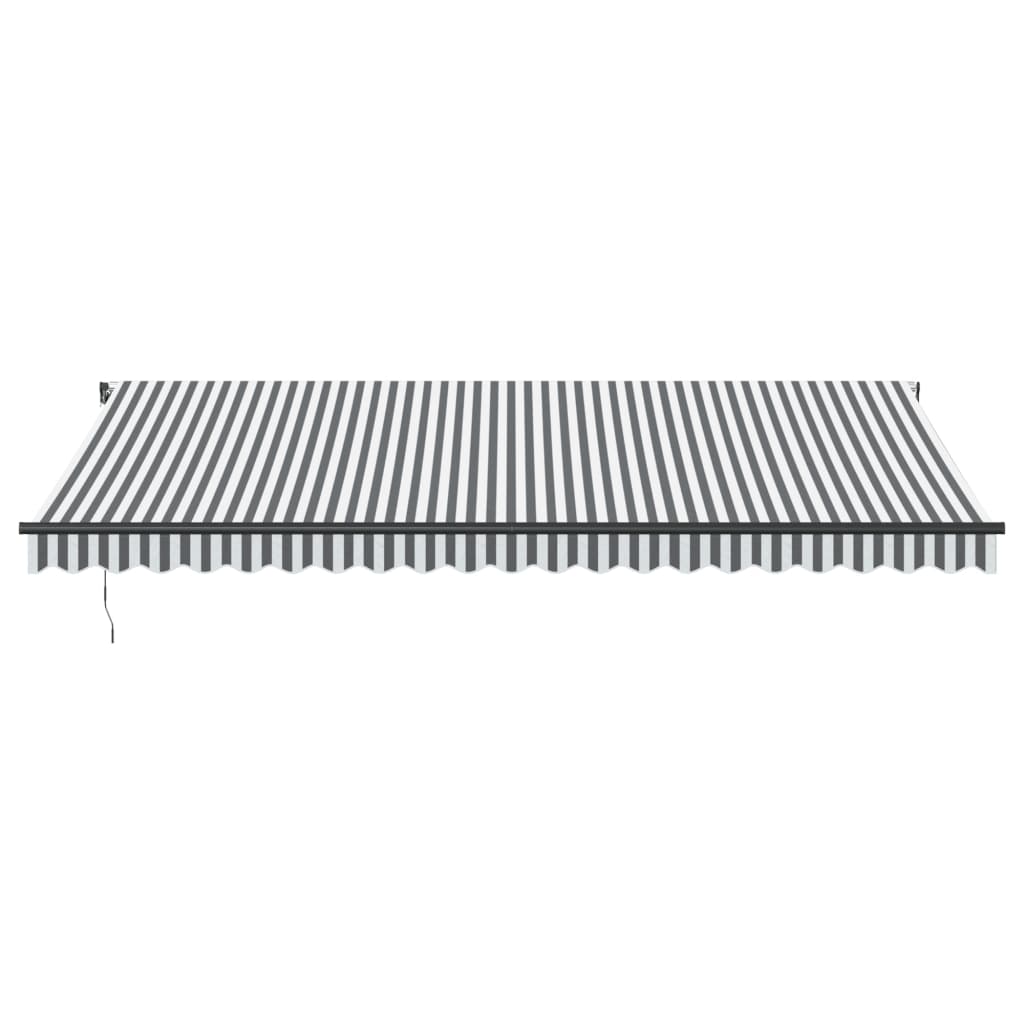markise 500x350 cm automatisk betjening antracitgrå og hvid