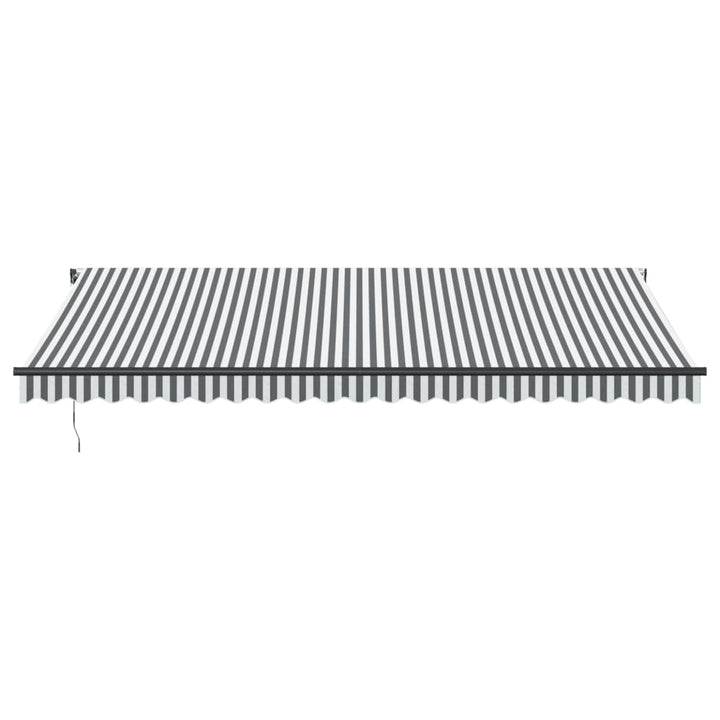 markise 500x350 cm automatisk betjening antracitgrå og hvid